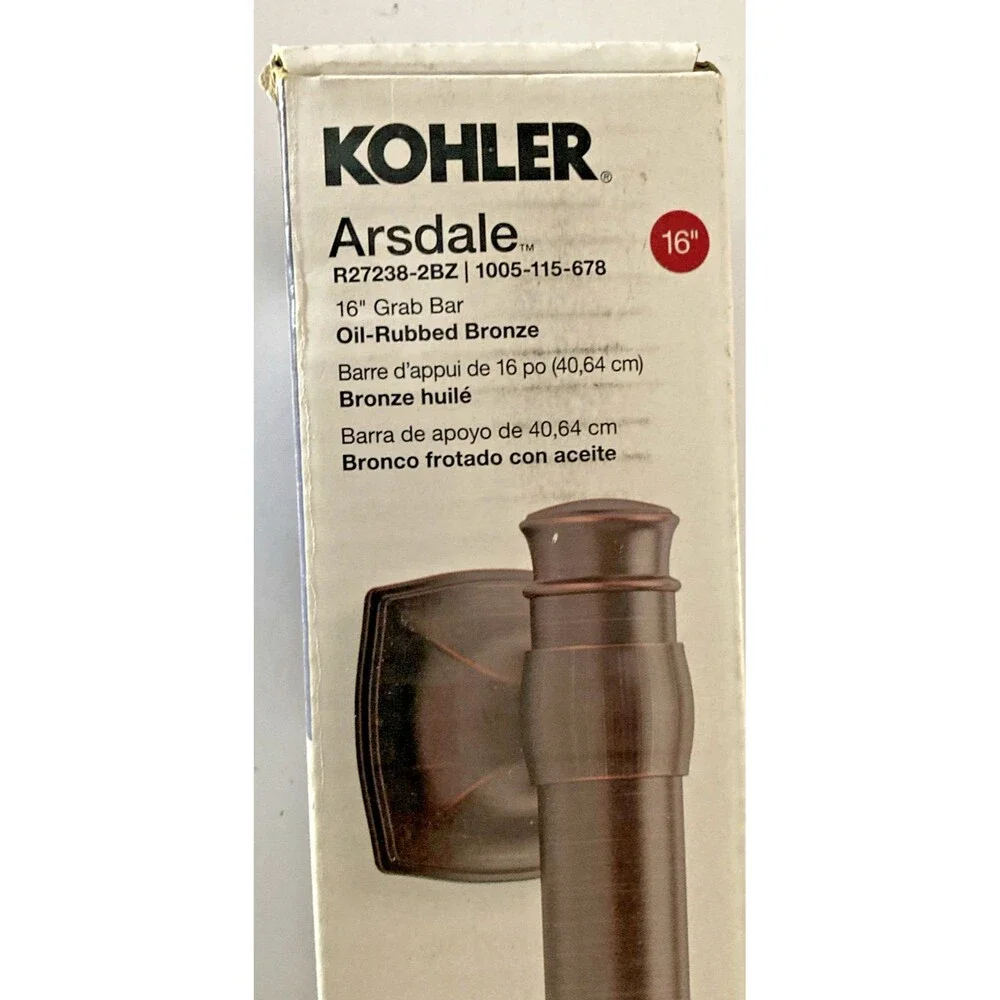 Kohler R27238-2BZ Arsdale 16” Grab Bar - Oil Rubbed Bronze Hand Rail Assist